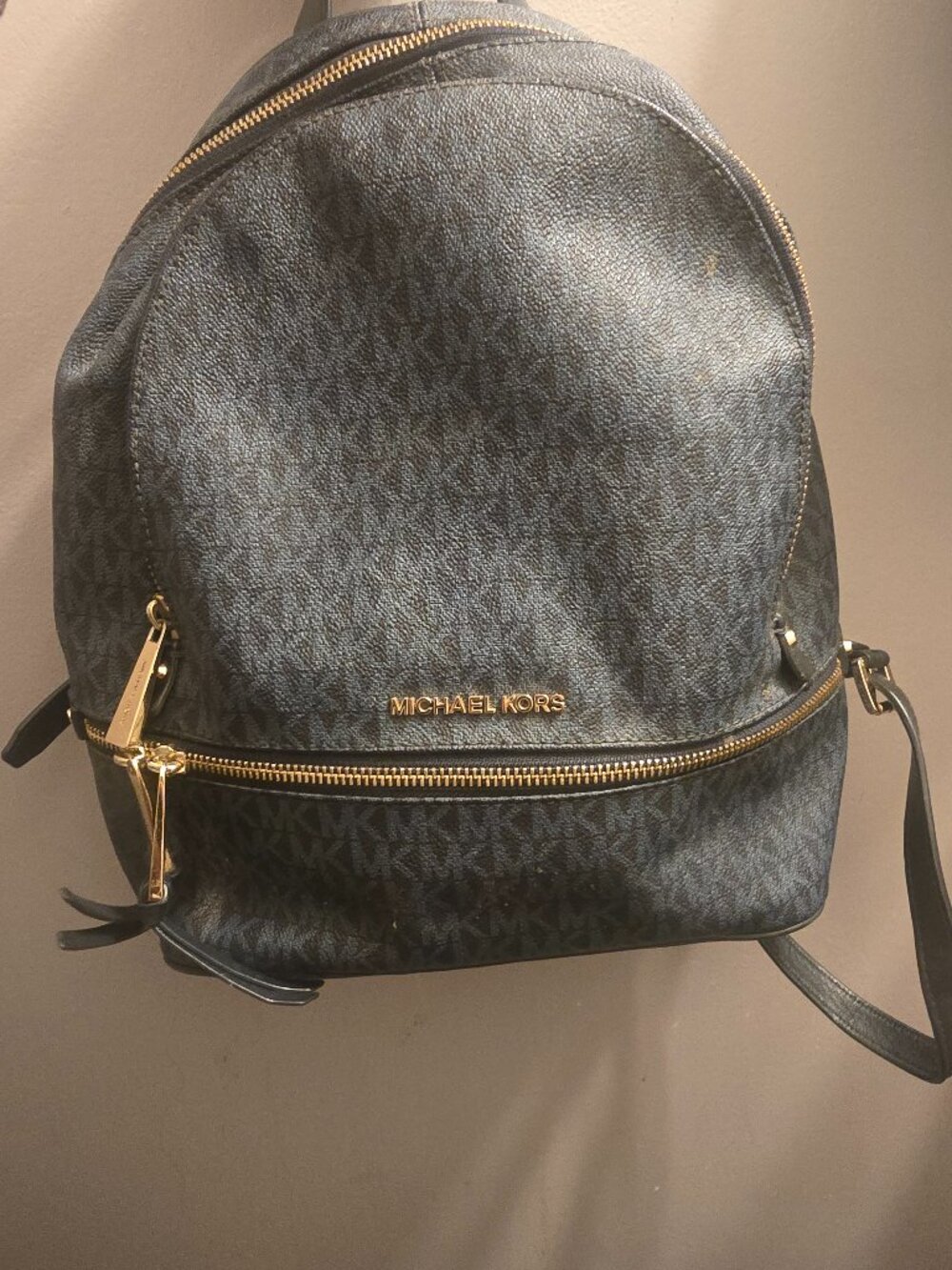 Michael Kors Navy/black Rhea backpack purse